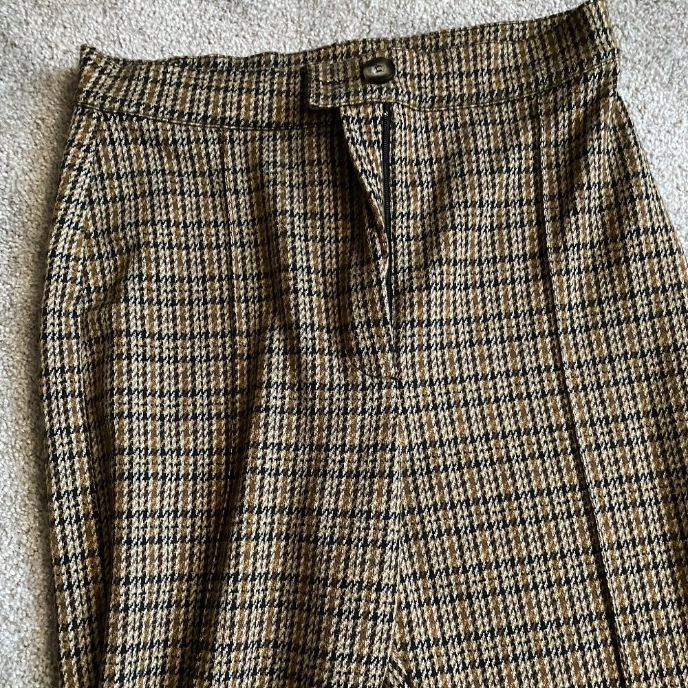 Urban Outfitters Plaid Beige/Brown/Black Stretchy Pants with Houndstooth Pattern